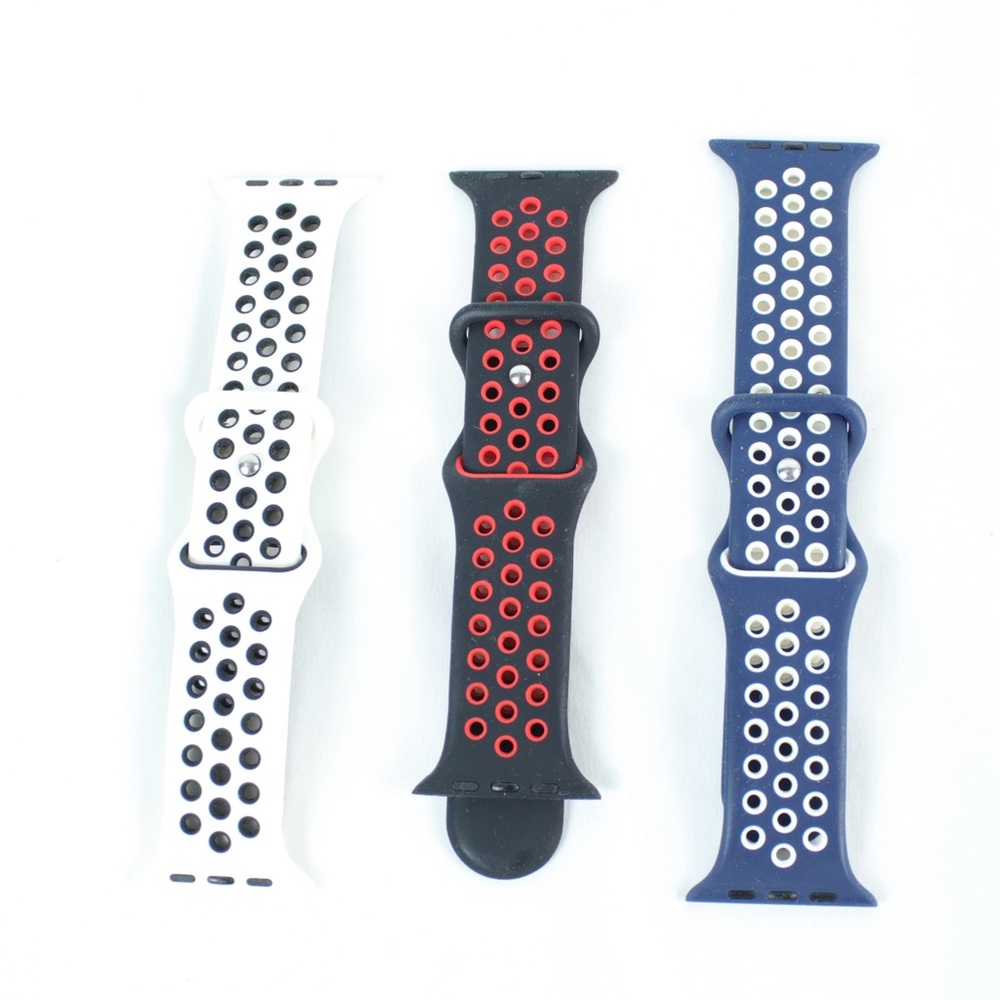 Apple Watch 44mm Band Multicolor 3 Pack Bands -‎ Black, White, and Blue